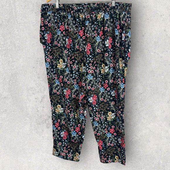 ASOS Wide Leg Floral Pants Womens Size 18 Skirted Tie Waist Boho Beach Elastic - Picture 15 of 16